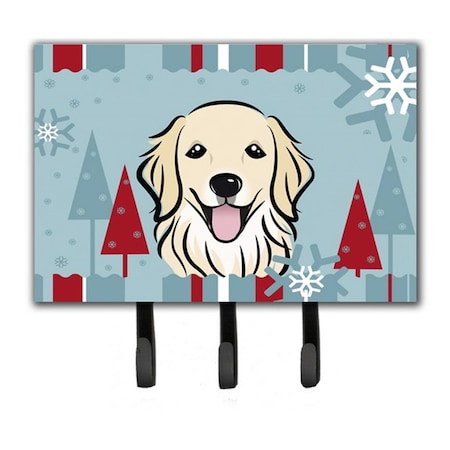 Jensendistributionservices Winter Holiday Golden Retriever Leash & Key Holder MI1718554